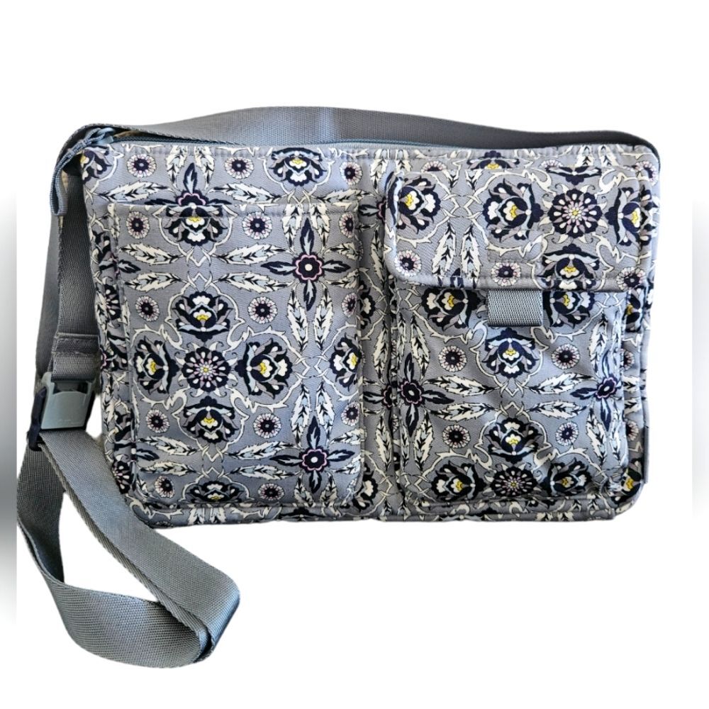 Vera Bradley "Plaza Tile" Blue Utility Crossbody Bag NEW